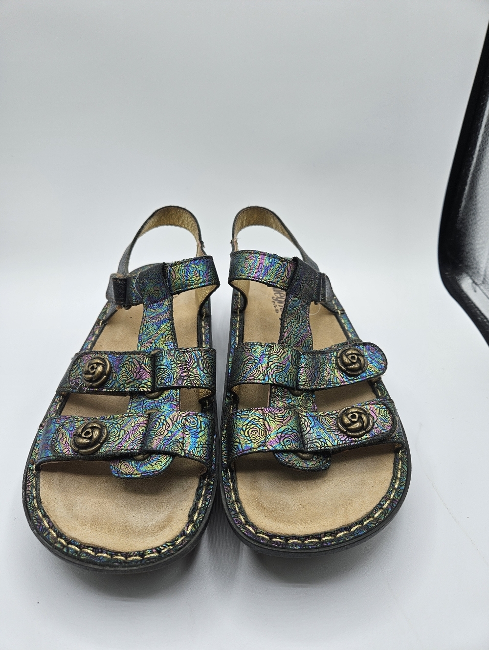 Alegria Kleo Abalone Rose Leather Sandals Shoes Sz 38 US 8-8.5 KLE679 Iridescent - Picture 2 of 8